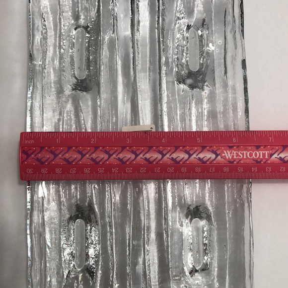 Rectangle Clear Thick Glass Ice Bark Design Appetizer/Platter/Tray NWT - Picture 11 of 13